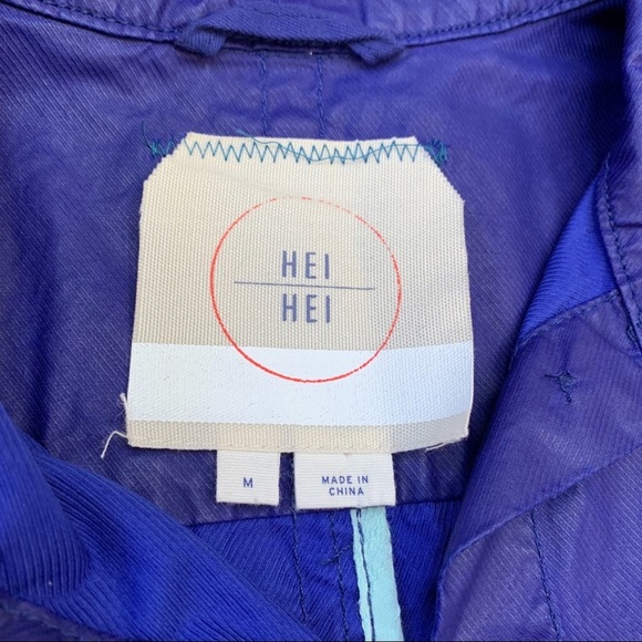 Anthropologie Hei Hei Wax Coated Purple Jacket, S. - Picture 5 of 6
